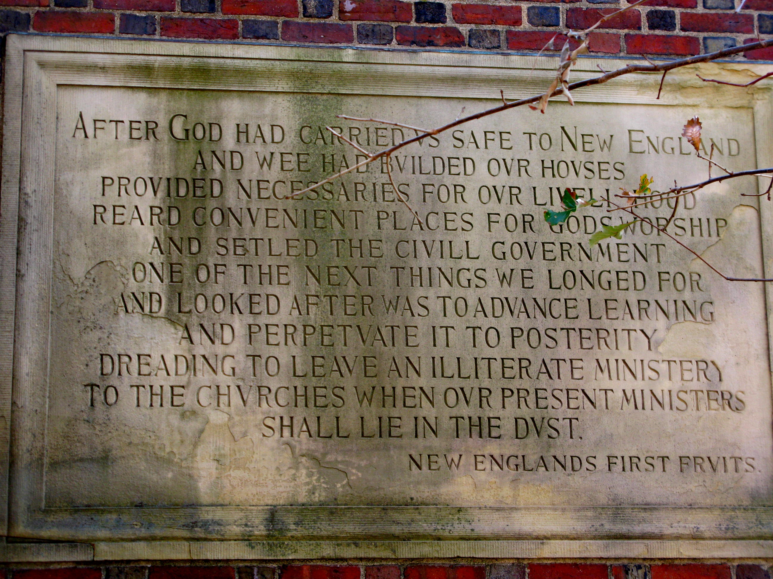 Harvard inscription