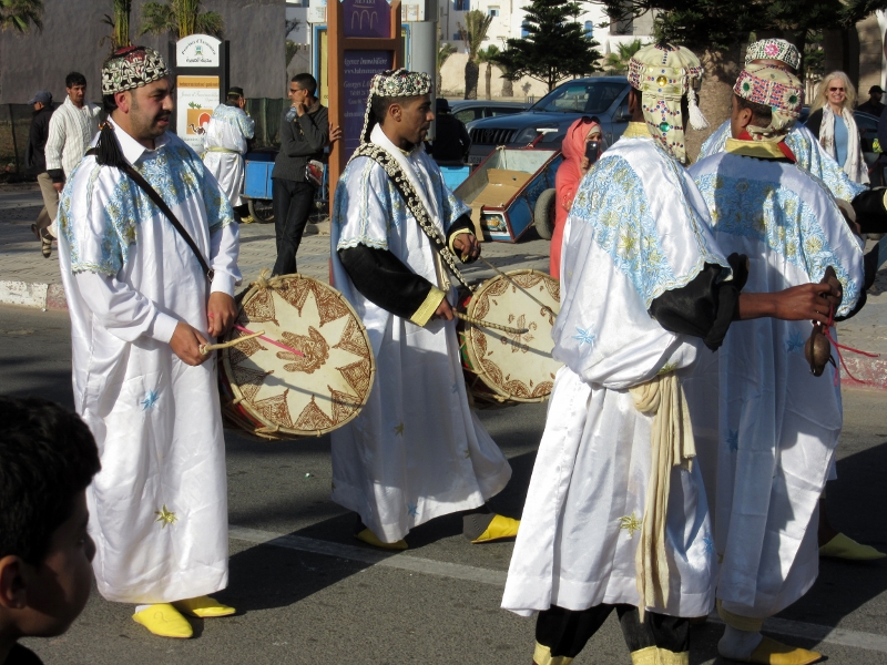 Essaouira musicians on parade
